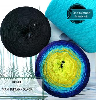 "KOMBI MANHATTAN-BLACK" 5 Farben 1x Uni / 1x Farbverlauf